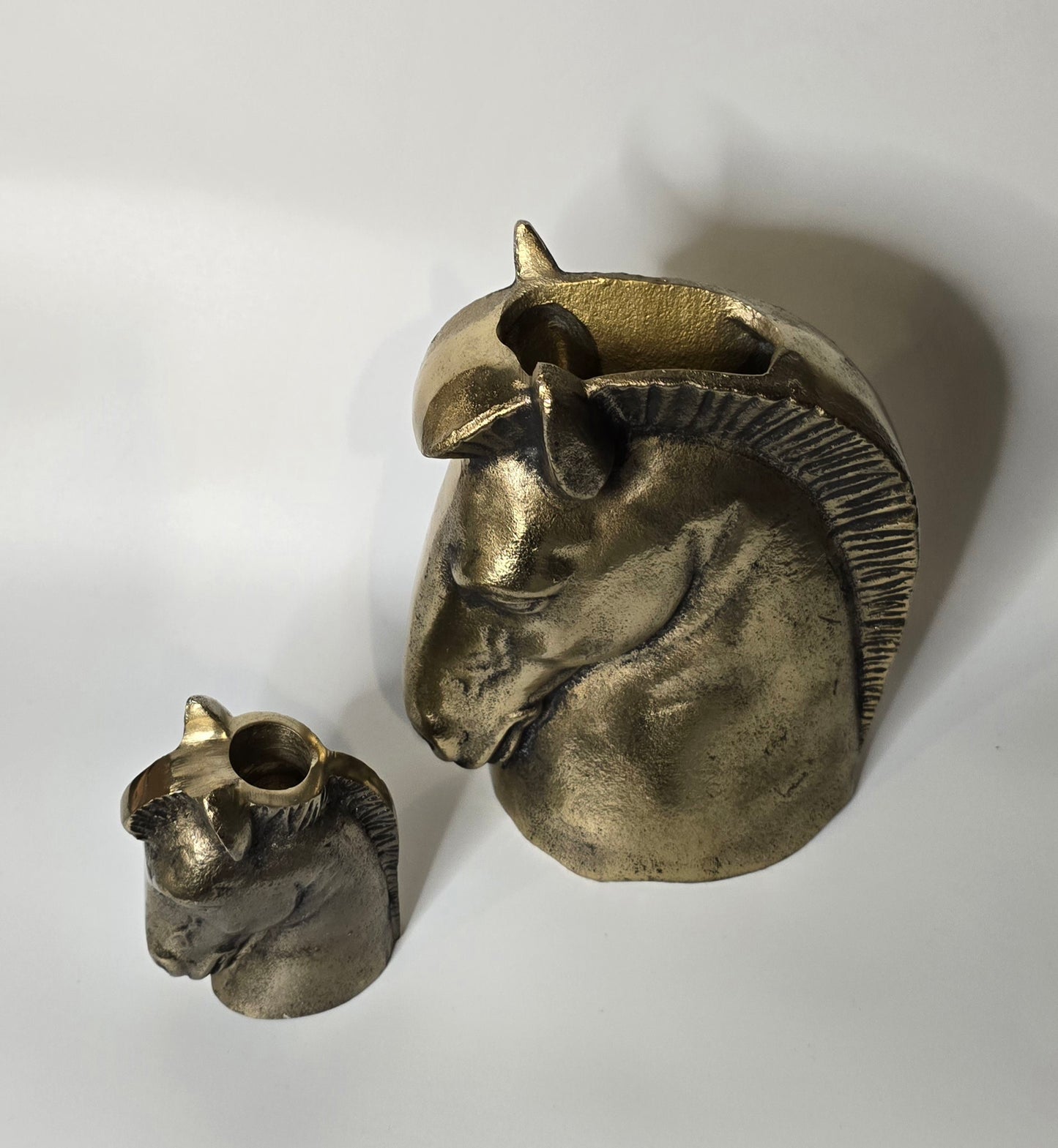 HORSE HEAD VASE AND CANDLESTICK HOLDER