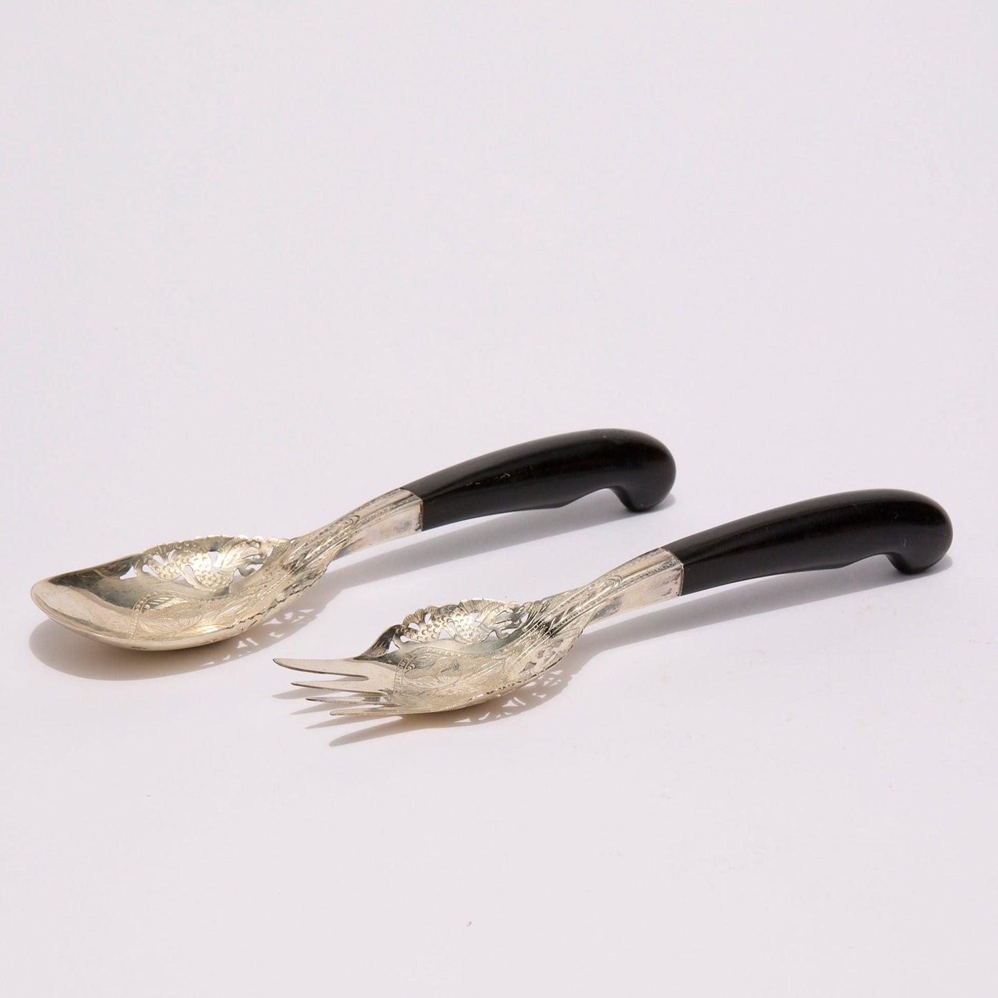 MOHD SALLEH & SONS | SILVER AND HORN SALAD SERVERS