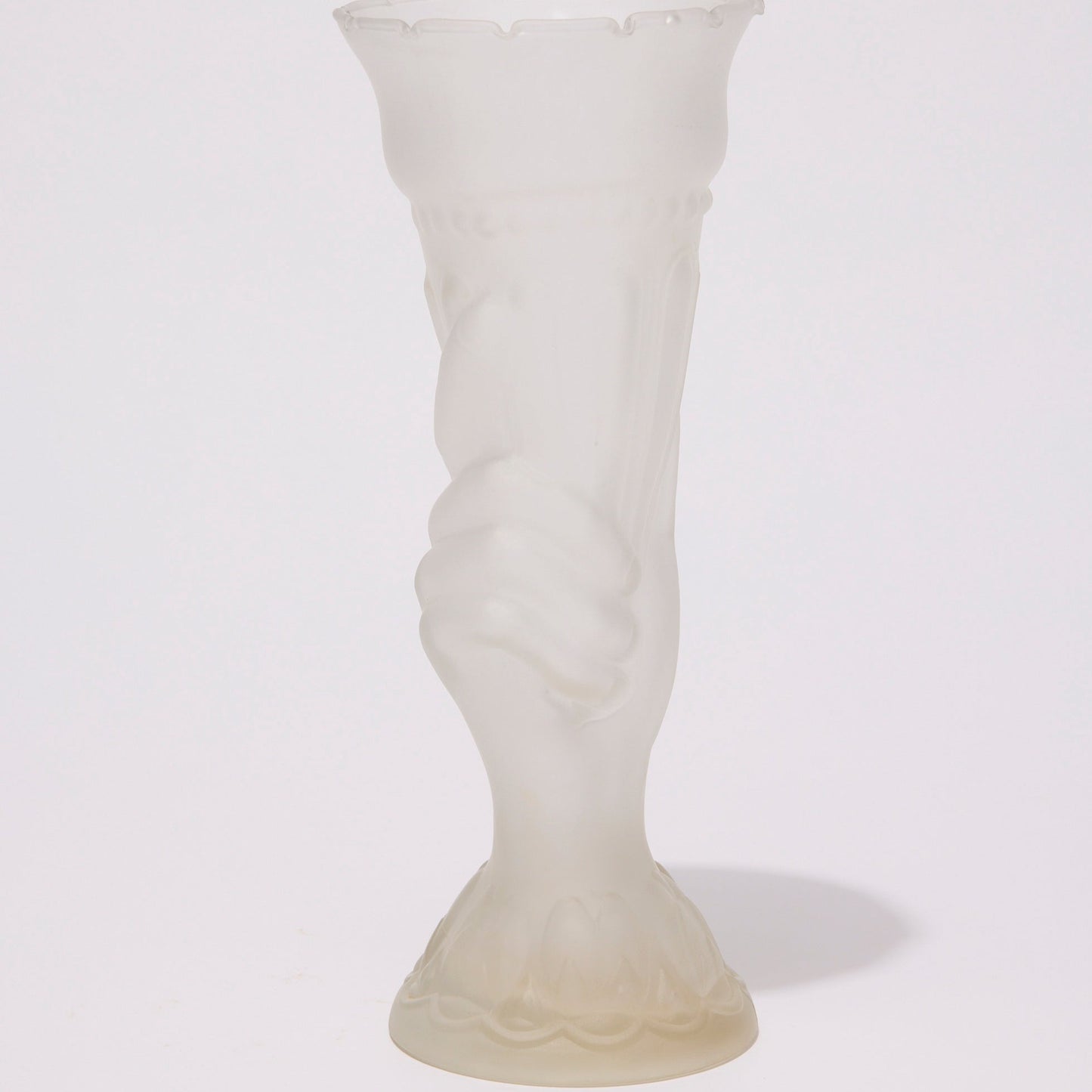 VICTORIAN STYLE FROSTED GLASS VASE