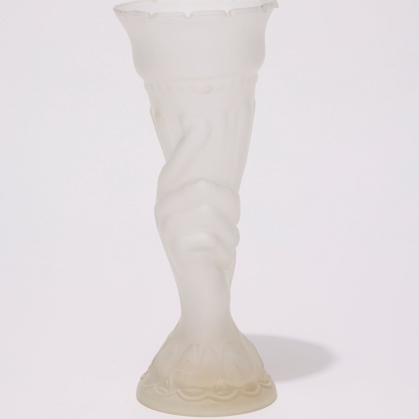 VICTORIAN STYLE FROSTED GLASS VASE
