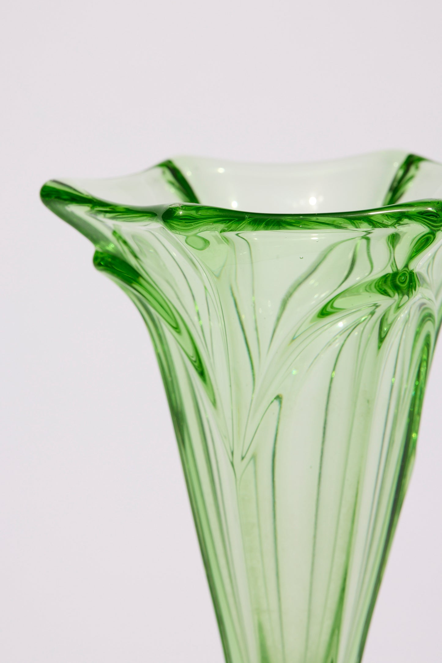 URANIUM GLASS TRUMPET VASE