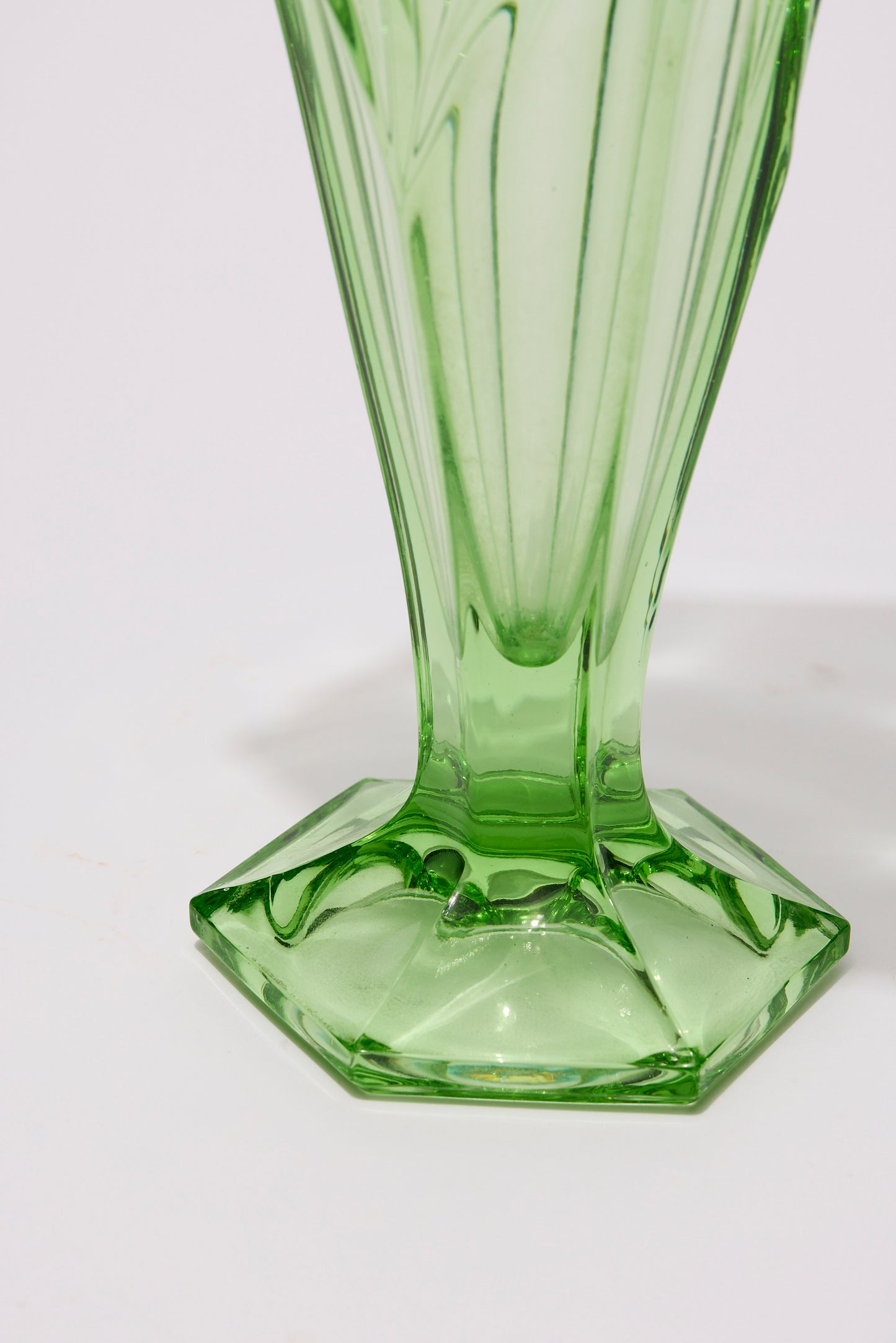 URANIUM GLASS TRUMPET VASE