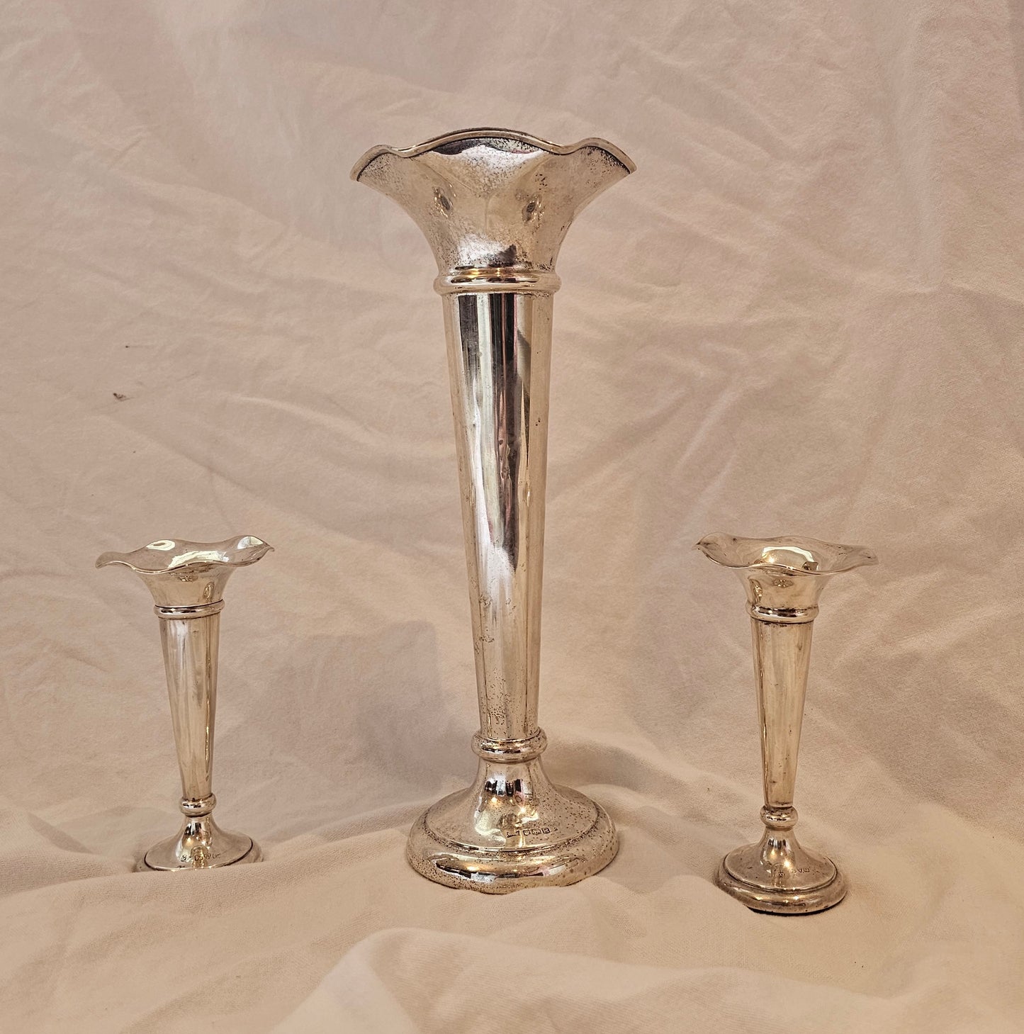 WALKER & HALL TRUMPET VASES (PAIR)