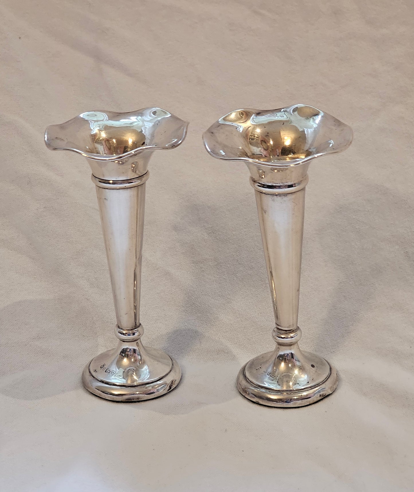 WALKER & HALL TRUMPET VASES (PAIR)