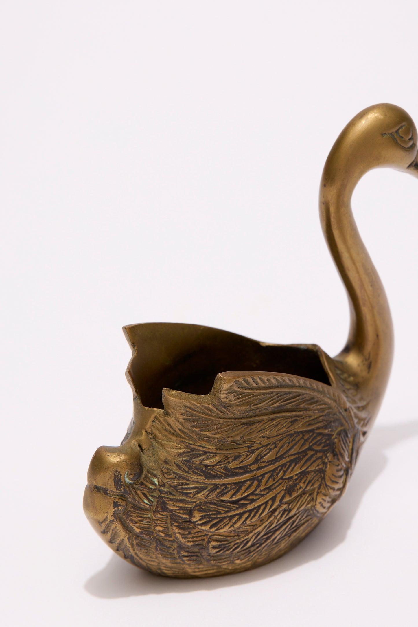 SOLID BRASS SWAN SCULPTURES (PAIR)