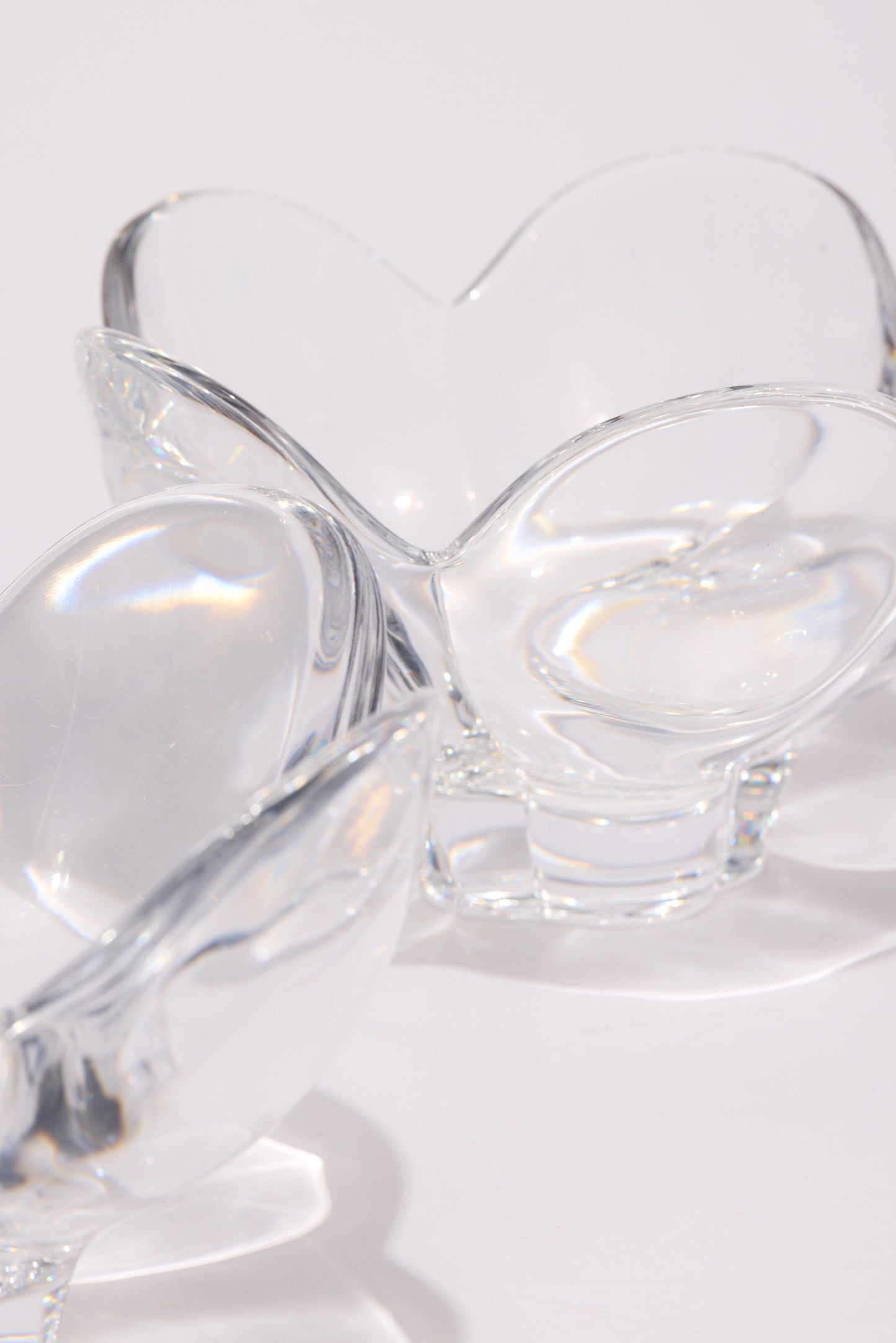 ORREFORS CRYSTAL FLOWER BOWLS (PAIR)