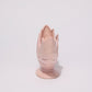 PINK CERAMIC FANNED LEAF-PATTERN VASE