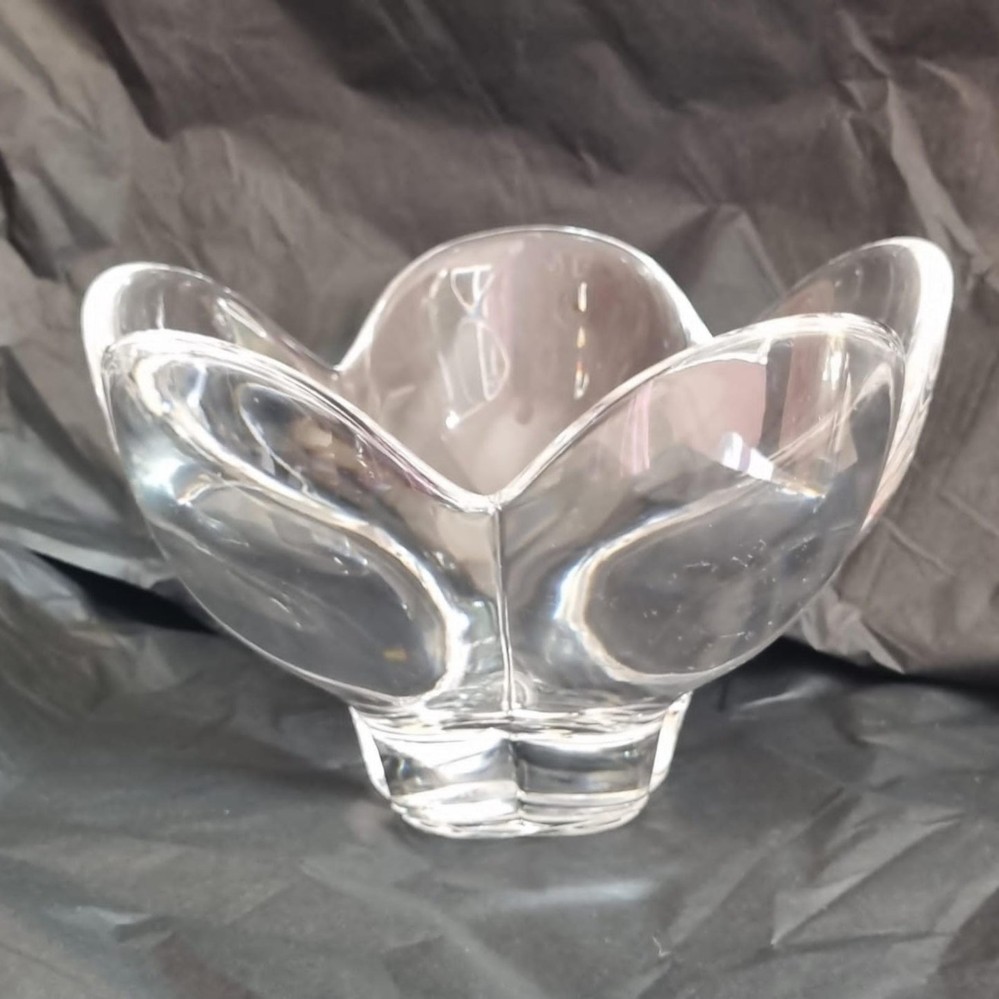 ORREFORS CRYSTAL FLOWER BOWLS (PAIR)