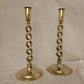 TWISTED BRASS CANDLESTICKS (PAIR)