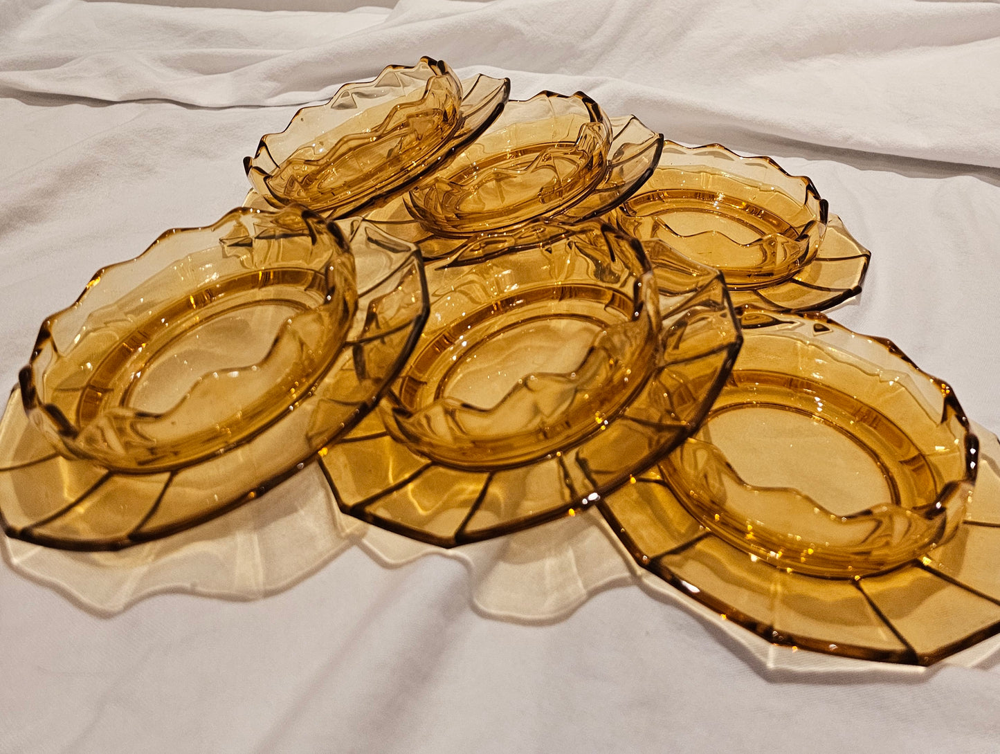 AMBER GLASS ENTREE DISHES